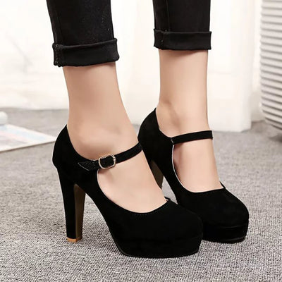 Frosted Black High Heels - Carvan Mart