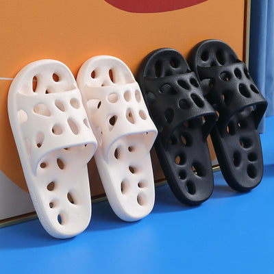 Soft Shoes Hollow Out Non-Slip Bathroom Slippers Women Home Shoes - Carvan Mart