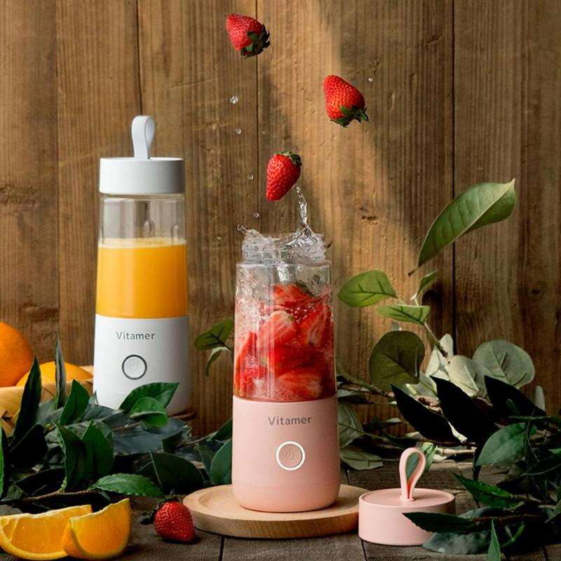 350ml Portable Blender Juicer Electric USB Rechargeable Mixer Smoothie Slushy Cup Fresh Juice Blender Bottle USB Charging Kitchen Gadgets - - Compact Blenders - Carvan Mart