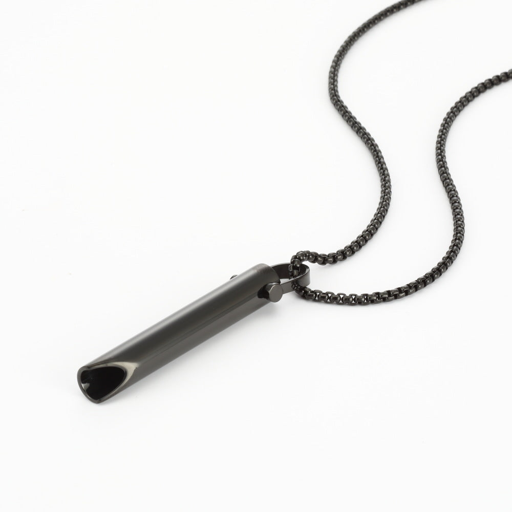 Minimalist Bar Pendant Necklace Breathing Relieve Pressure Ornament Decompression Necklace - Black - Necklaces - Carvan Mart