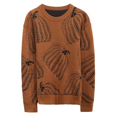 Winter New Pumpkin Jacquard Slim-fitting Sweater Bottoming Shirt - - Men's Sweaters - Carvan Mart