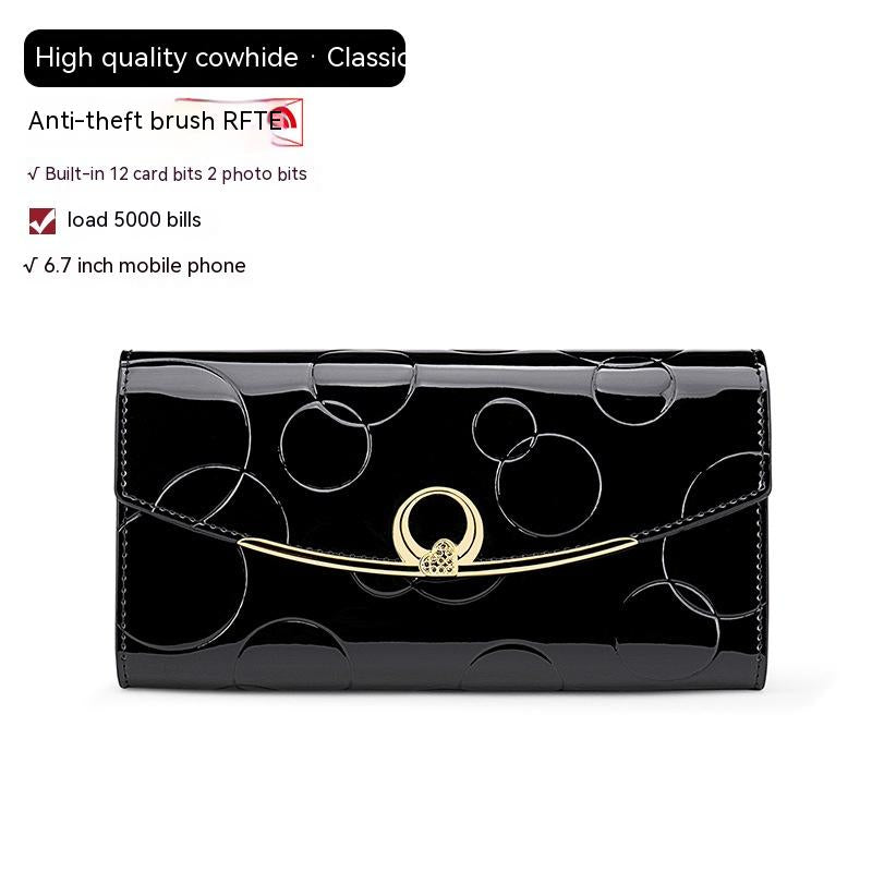 Women's Real Leather Long Large Capacity Wallet Clutch Bag - Carvan Mart