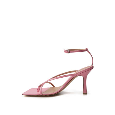 Bottega Veneta Elegant Pink Leather Sandals for Sophisticated Style - - - Bottega Veneta