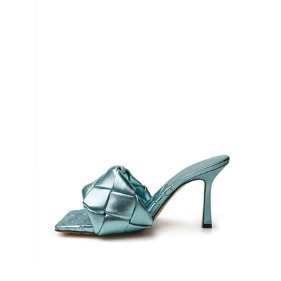 Bottega Veneta Elegant Light Blue Leather Sandals - - - Bottega Veneta