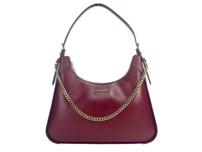 Michael Kors Wilma Large Dark Cherry Chain Shoulder Bag - - - Michael Kors