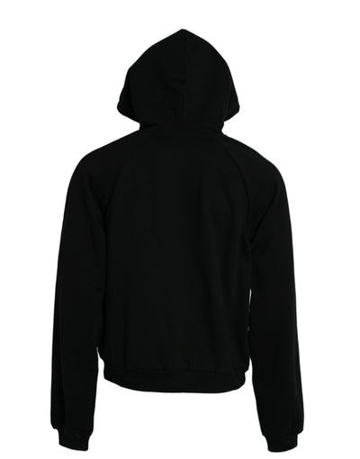 Balenciaga Black Cotton Logo Hooded Pullover Sweatshirt Sweater - - - Balenciaga