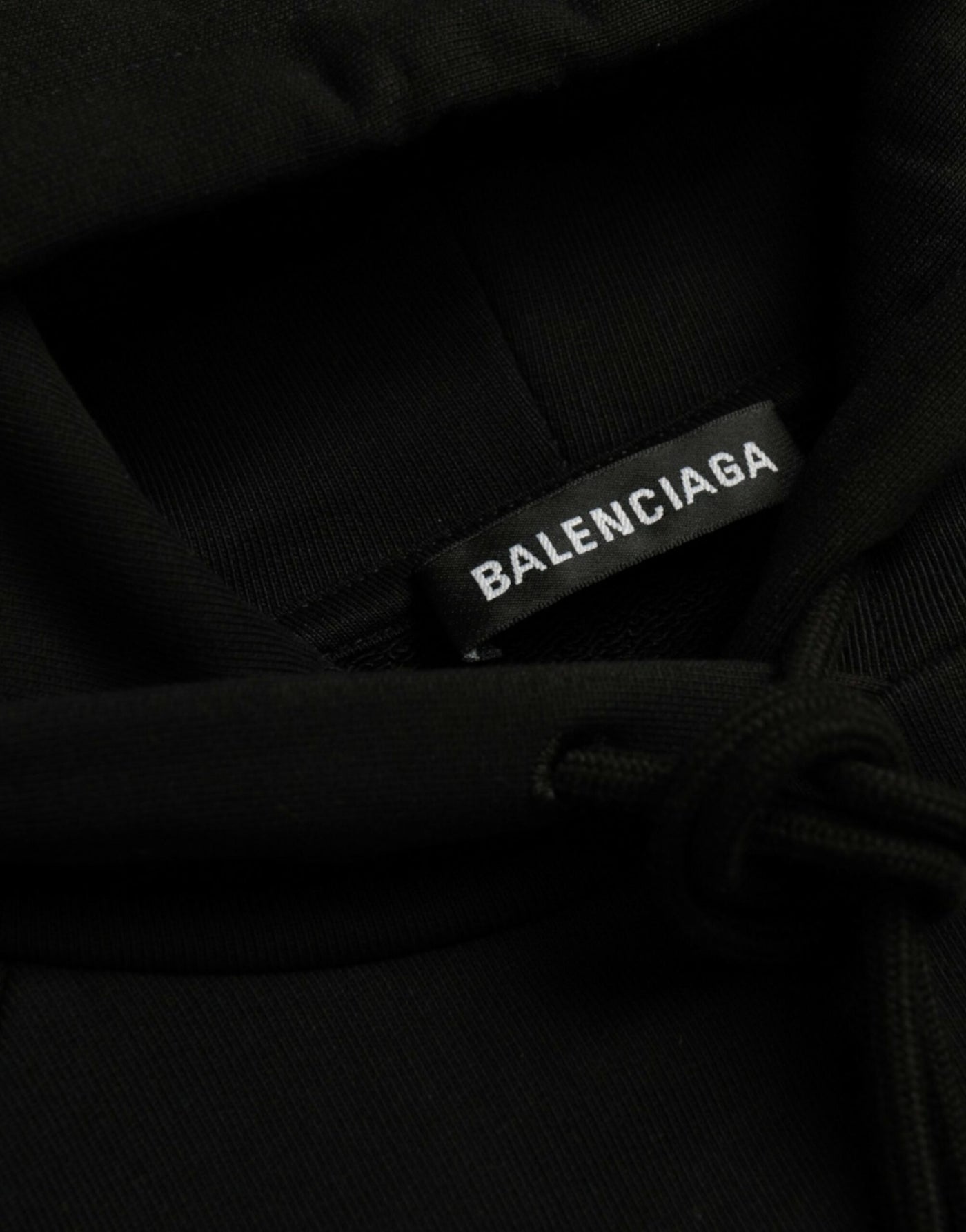 Balenciaga Black Cotton Logo Hooded Pullover Sweatshirt Sweater - - - Balenciaga