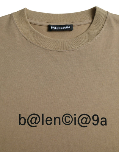 Balenciaga Brown Cotton Symbolic Jersey Vintage Crew Neck T-shirt - - - Balenciaga