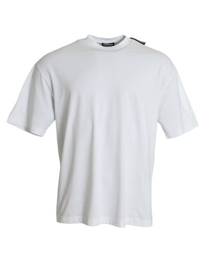 Balenciaga Off White Cotton Jersey Round Neck T-shirt - - - Balenciaga