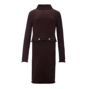 Bottega Veneta Elegant Viscose Brown Dress - IT42|M - - Bottega Veneta