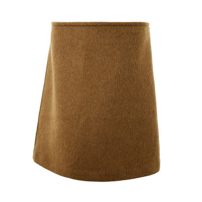 Bottega Veneta Elegant Wool Midi Skirt in Brown - - - Bottega Veneta