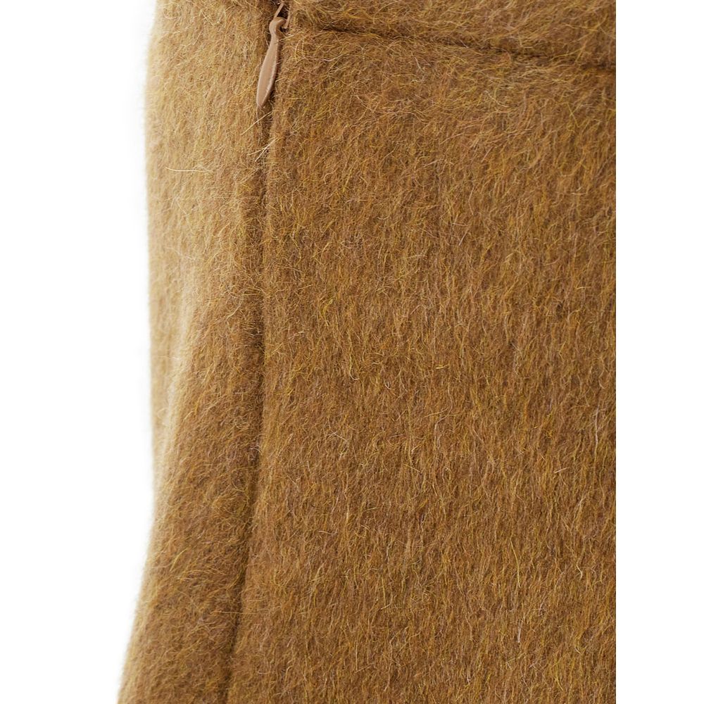 Bottega Veneta Elegant Wool Midi Skirt in Brown - - - Bottega Veneta