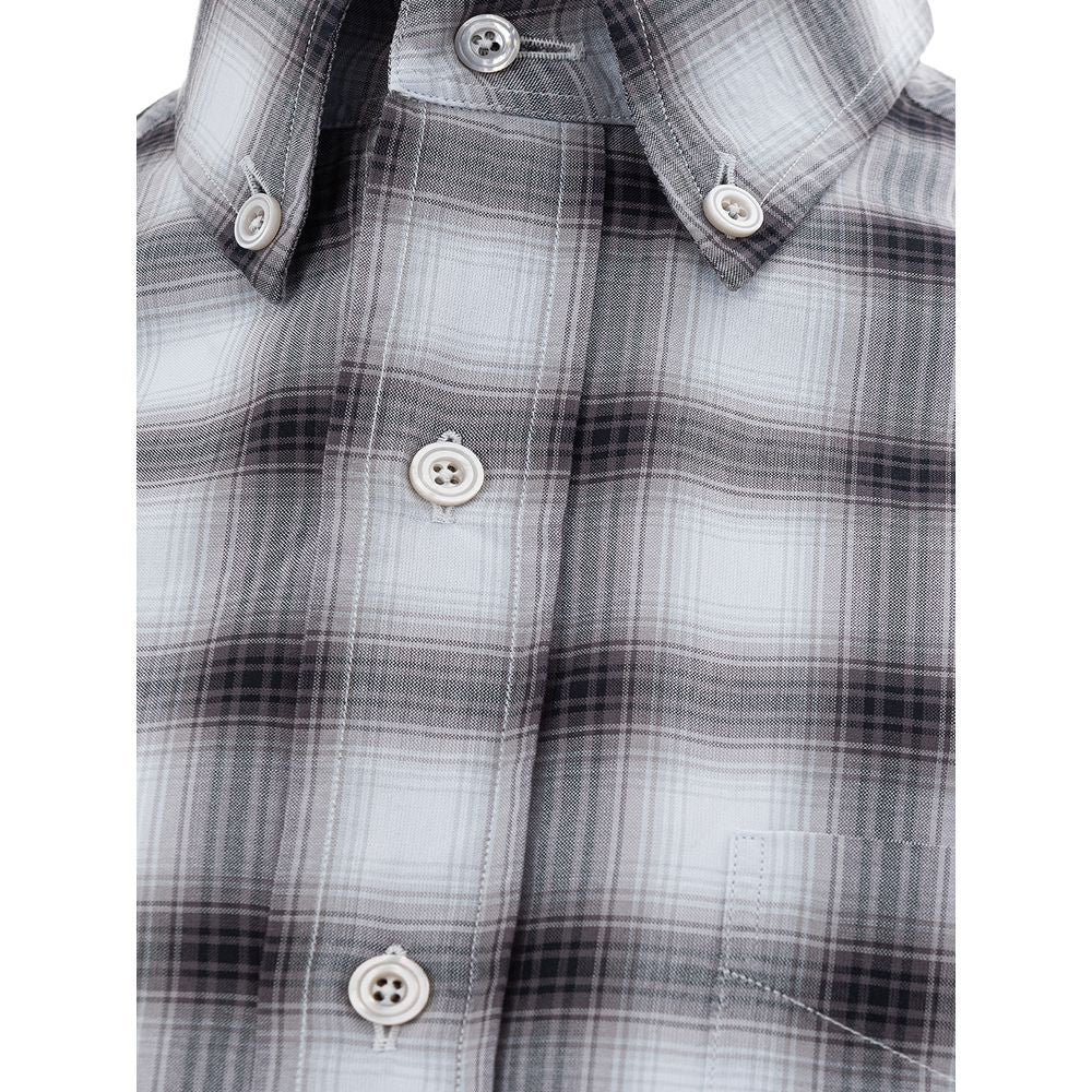 Tom Ford Elegant Gray Cotton Mens Shirt - - - Tom Ford