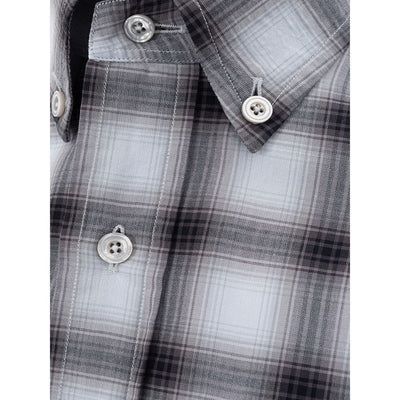 Tom Ford Elegant Gray Cotton Mens Shirt - - - Tom Ford