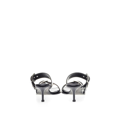 Alexander McQueen Elevate Your Steps in Timeless Black Leather Sandals - - - Alexander McQueen