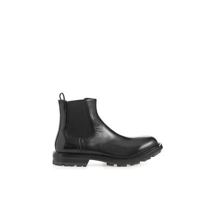 Alexander McQueen Sleek Black Leather Boots for Men - EU40 US7 - - Alexander McQueen