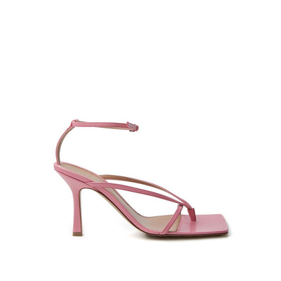 Bottega Veneta Elegant Pink Leather Sandals for Sophisticated Style - - - Bottega Veneta