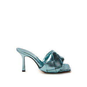 Bottega Veneta Elegant Light Blue Leather Sandals - EU38 US8 - - Bottega Veneta