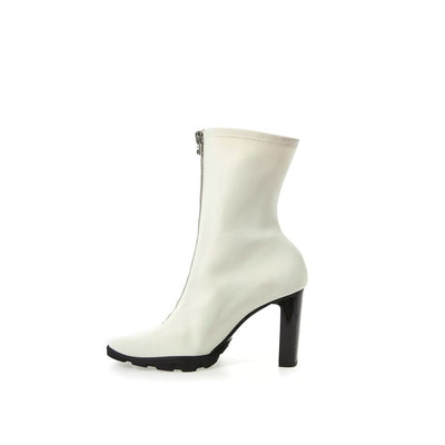 Alexander McQueen Elegant Neoprene Ankle Boots in White - - - Alexander McQueen