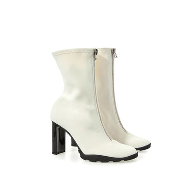 Alexander McQueen Elegant Neoprene Ankle Boots in White - - - Alexander McQueen