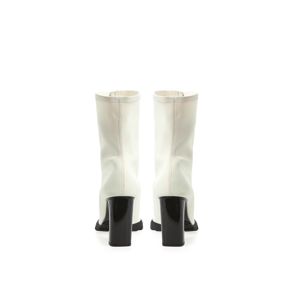 Alexander McQueen Elegant Neoprene Ankle Boots in White - - - Alexander McQueen