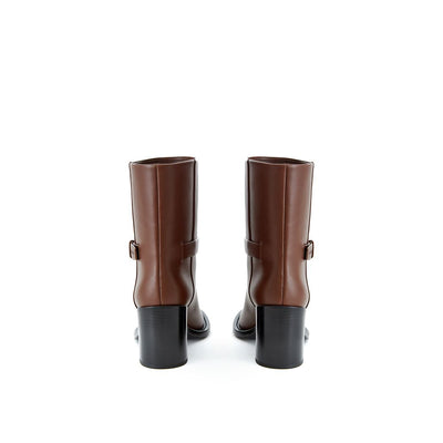 Burberry Brown Leather Boot - - - Burberry