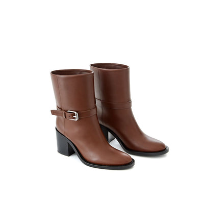 Burberry Brown Leather Boot - - - Burberry