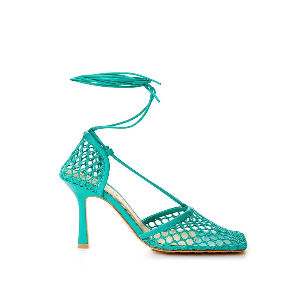 Bottega Veneta Green Cotton Leather Sandal - - - Bottega Veneta