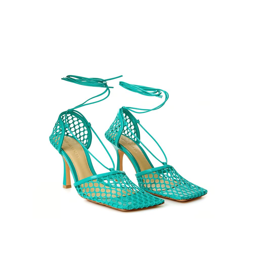 Bottega Veneta Green Cotton Leather Sandal - - - Bottega Veneta