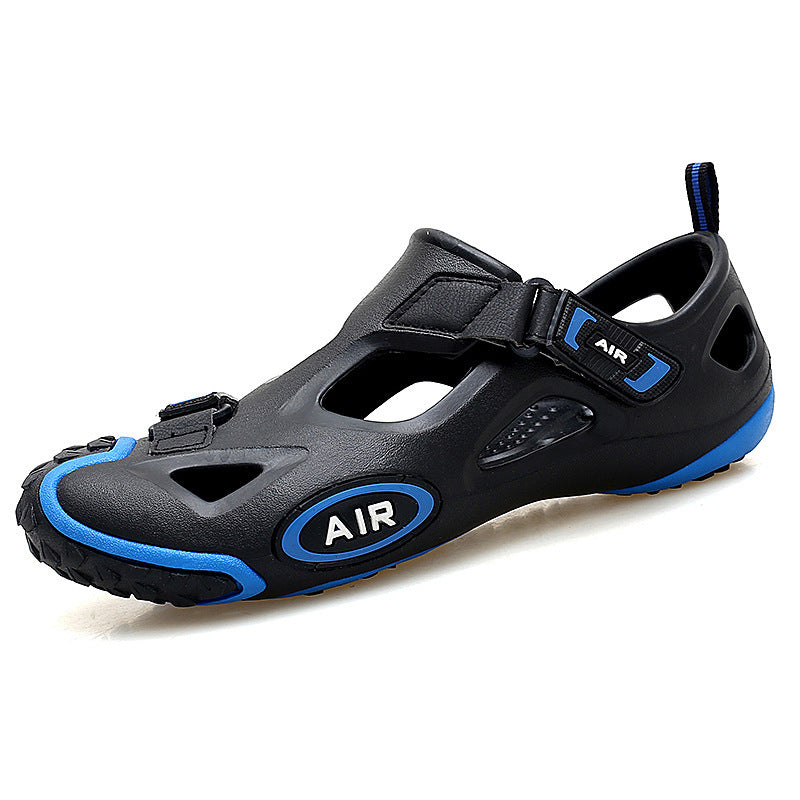Best Lightweight Breathable Water Shoes - Nike Air Aqua Sock with Velcro - Black blue - Men's Sandals - Carvan Mart