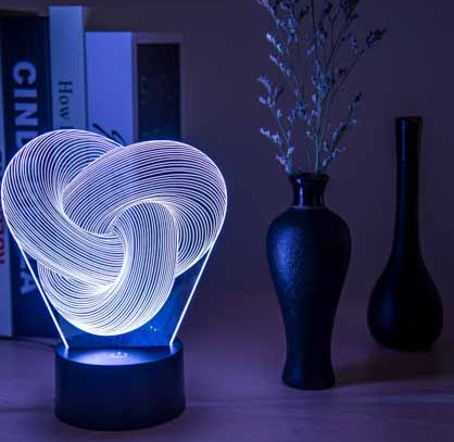 Twist Abstract LED 3D Night Light Touch Colorful Acrylic 3D Table Lamp Decoration Lighting Baby Sleeping Mood Lamp Best Gift - - Led Lighting - Carvan Mart