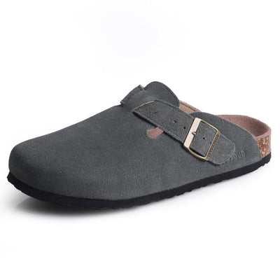 Carvan Boston Soft Footbed Suede Leather Clogs - Carvan Mart