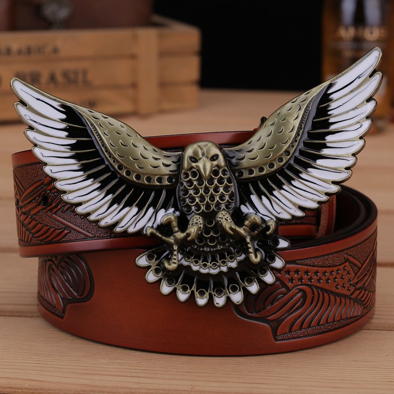 Men's Fashion Eagle Leather Belt - Carvan Mart