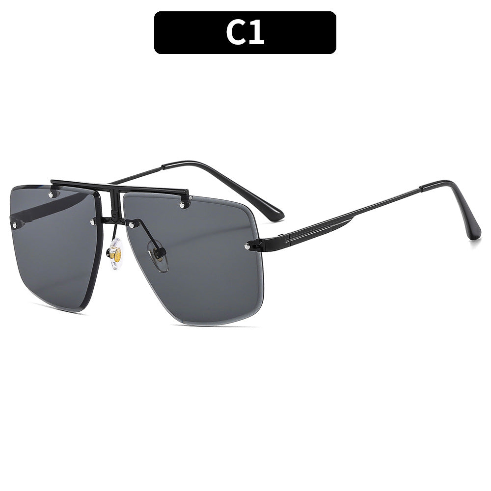 Sunglasses Square Frame Retro Men - Black frame grey - Men's Sunglasses - Carvan Mart