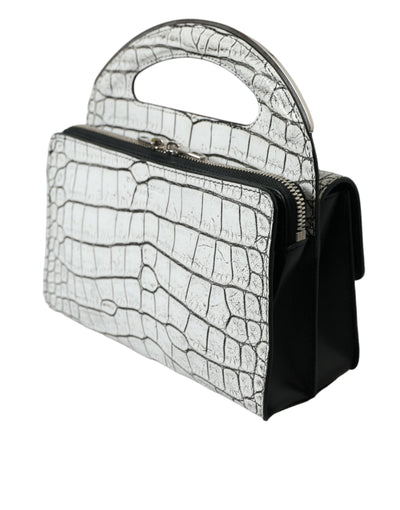 Balenciaga Metallic Silver Alligator Leather Mini Bag - - - Balenciaga