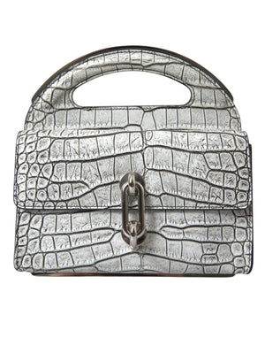 Balenciaga Metallic Silver Alligator Leather Mini Bag - Silver - - Balenciaga