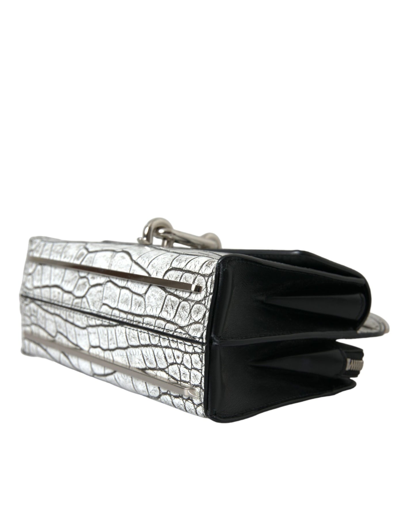 Balenciaga Metallic Silver Alligator Leather Mini Bag - - - Balenciaga