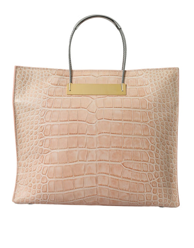 Balenciaga Alligator Leather Chic Pink Tote Bag - - - Balenciaga