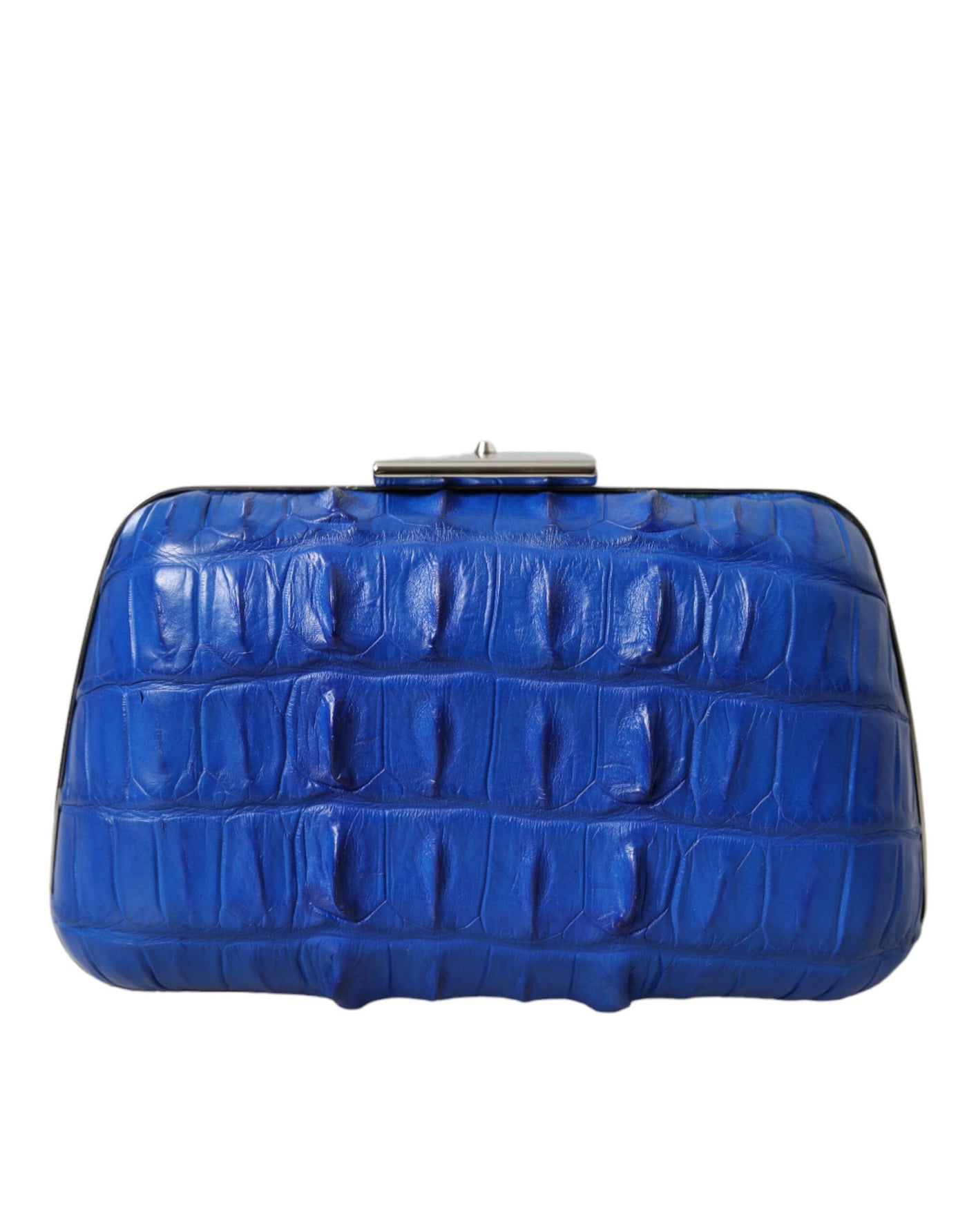 Balenciaga Electric Blue Crocodile Skin Clutch - - - Balenciaga