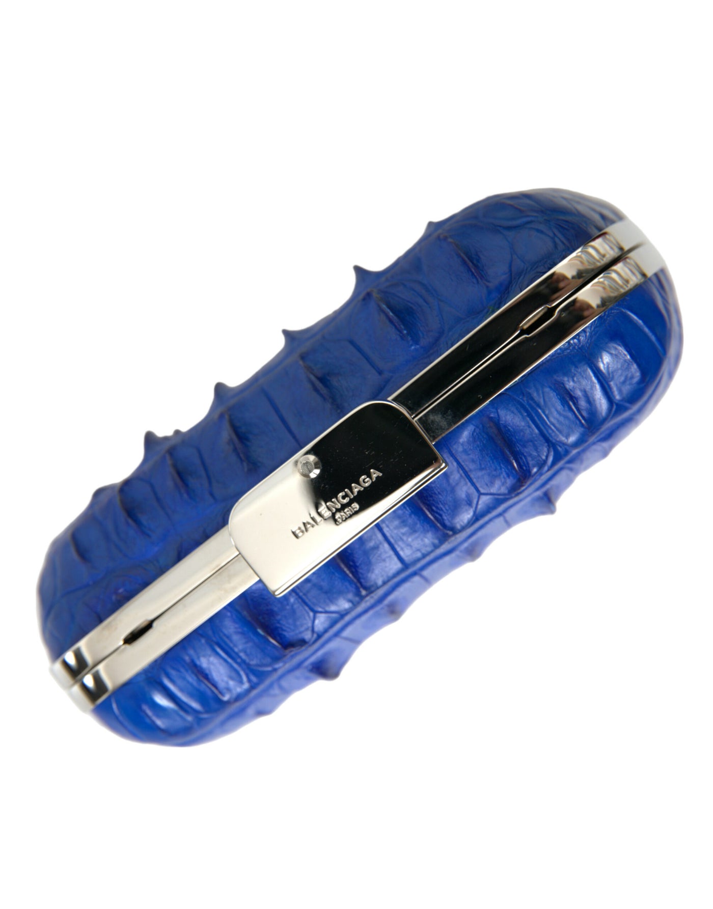 Balenciaga Electric Blue Crocodile Skin Clutch - - - Balenciaga