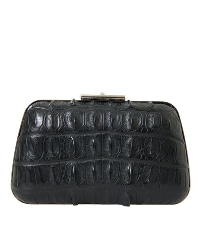 Balenciaga Elegant Crocodile Leather Evening Clutch - - - Balenciaga