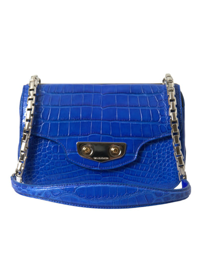 Balenciaga Alligator Skin Mini Shoulder Bag - Elegant Blue - Blue - - Balenciaga