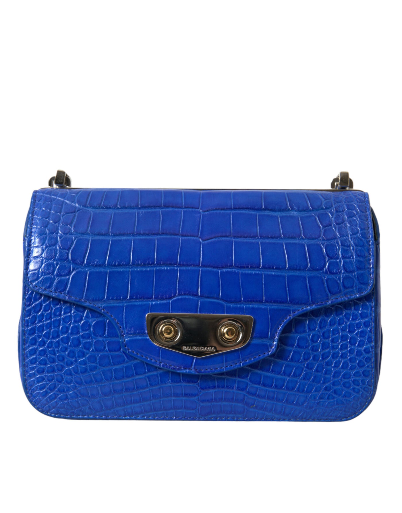 Balenciaga Alligator Skin Mini Shoulder Bag - Elegant Blue - - - Balenciaga