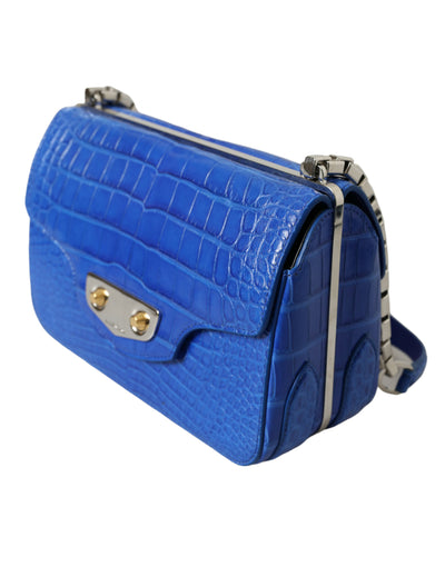 Balenciaga Alligator Skin Mini Shoulder Bag - Elegant Blue - - - Balenciaga