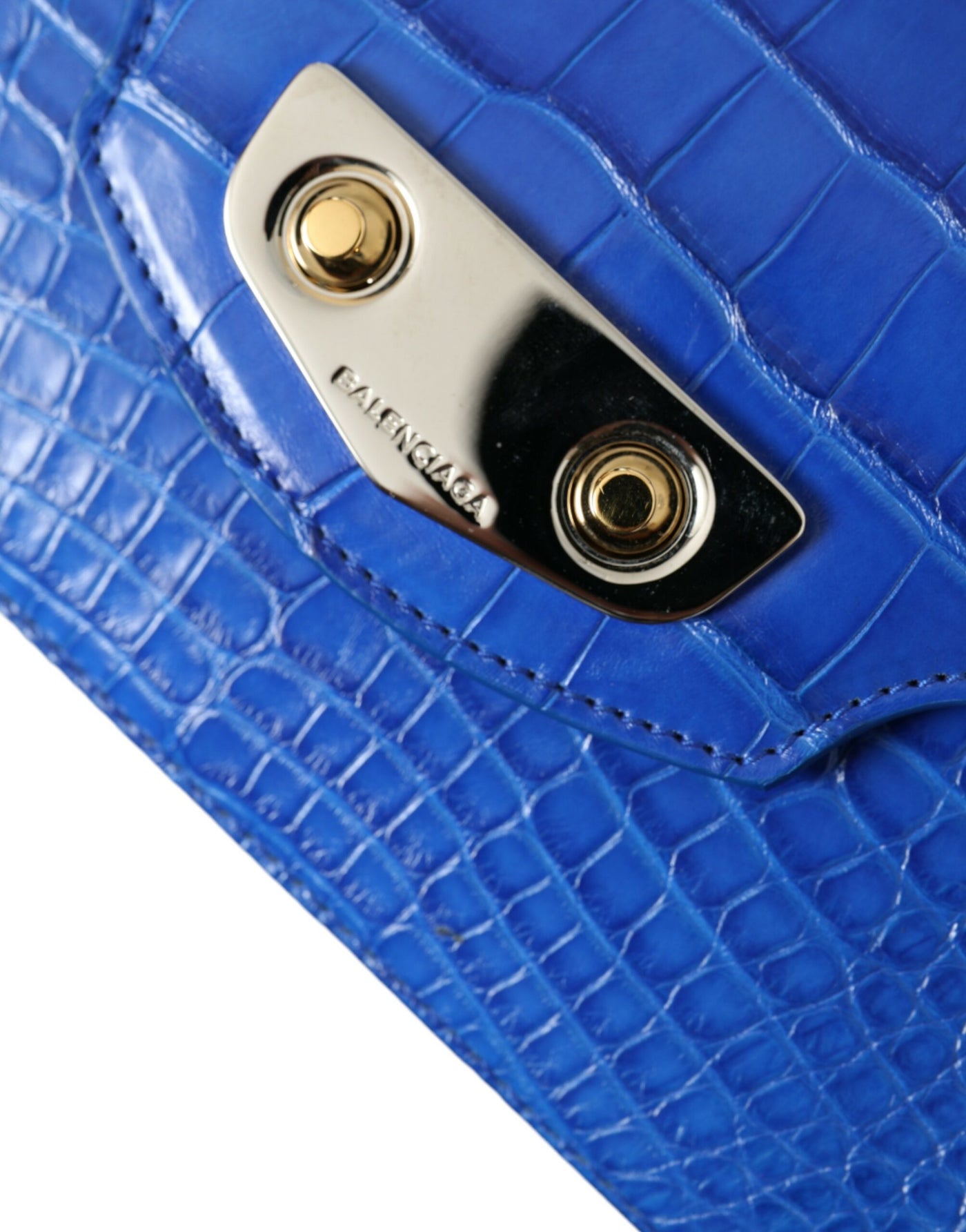 Balenciaga Alligator Skin Mini Shoulder Bag - Elegant Blue - - - Balenciaga