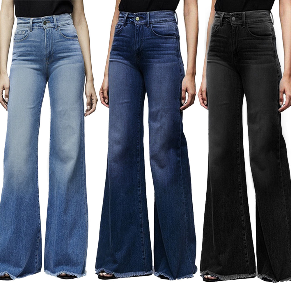 Low Rise Baggy Jeans for Women - Slim Fit Dark Denim Trousers with Micro Stretch - - Women's Jeans - Carvan Mart