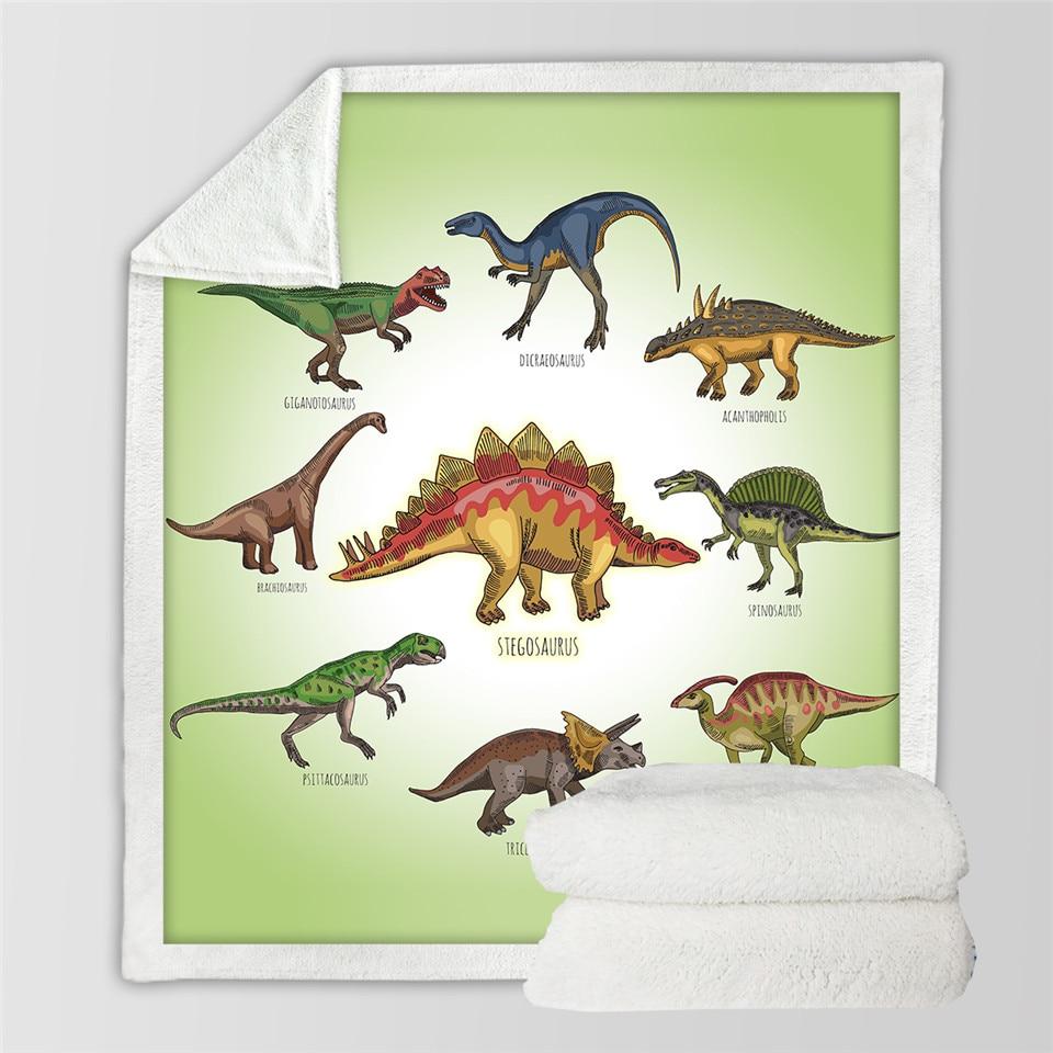 Kids Children Dinosaur Fluffy Soft Cotton Blanket Jurassic Cartoon Boys Girl Throw Blankets For Beds Home Textile Bedding Outlet - Carvan Mart