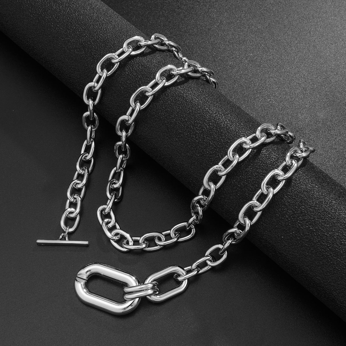 Geometric Metallic Aluminum Chain Multi-layer Necklace - Carvan Mart