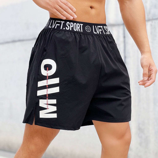 American Summer Workout Men's Shorts Sports Basketball Outdoor Exercise Loose Breathable Quick-drying Thin Elastic Pants - Carvan Mart Ltd