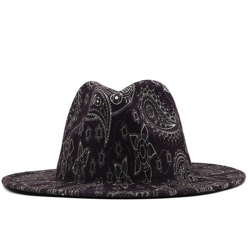 Gorgeous Cashew Floral Print Felt Cap - Style04 M - Men's Hats & Caps - Carvan Mart